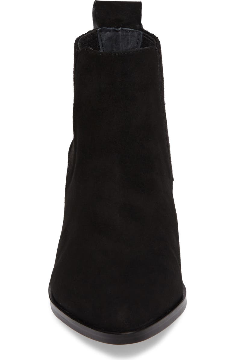 Dolce Vita Macie Pointy Toe Chelsea Bootie, Alternate, color, Onyx Suede