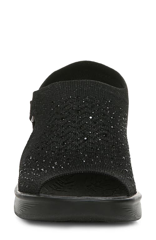 Lifestride Star Bright Knit Wedge Sandal In Black