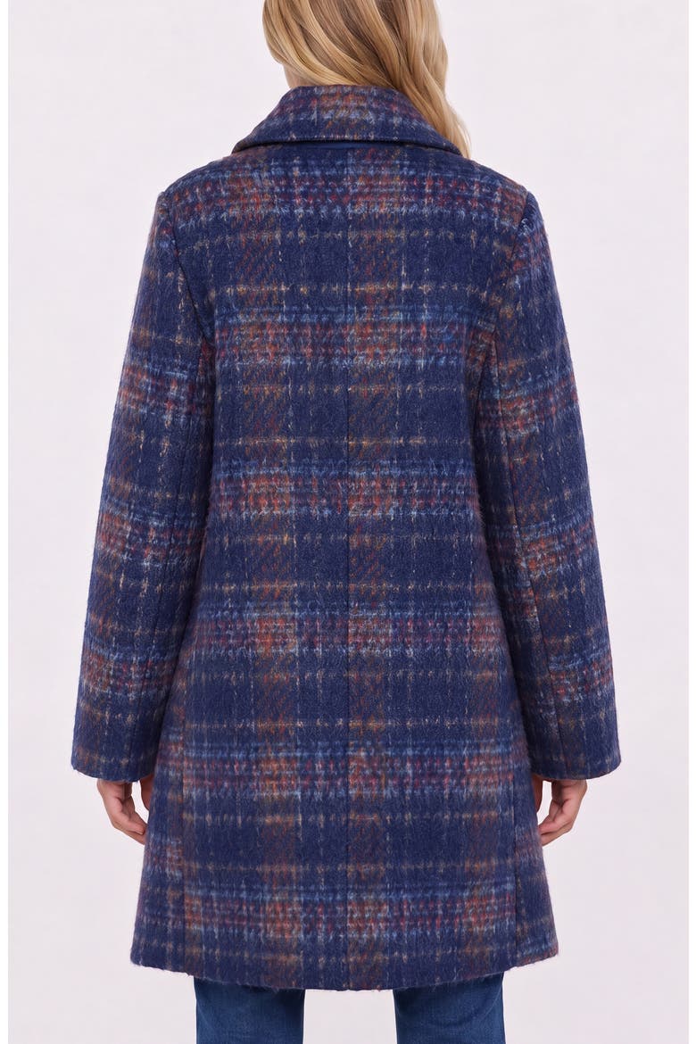 Plaid Swing Coat, Alternate, color, NAVY MULTI