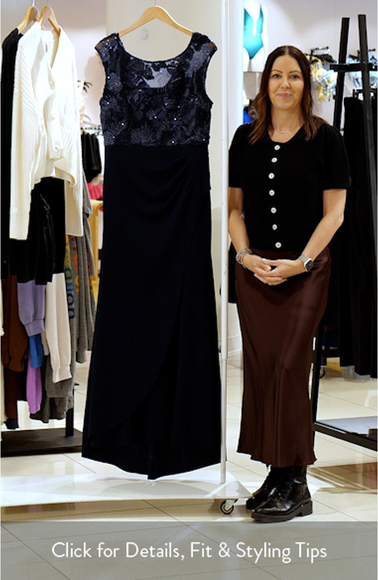 Soutache Crepe Gown, sales video thumbnail