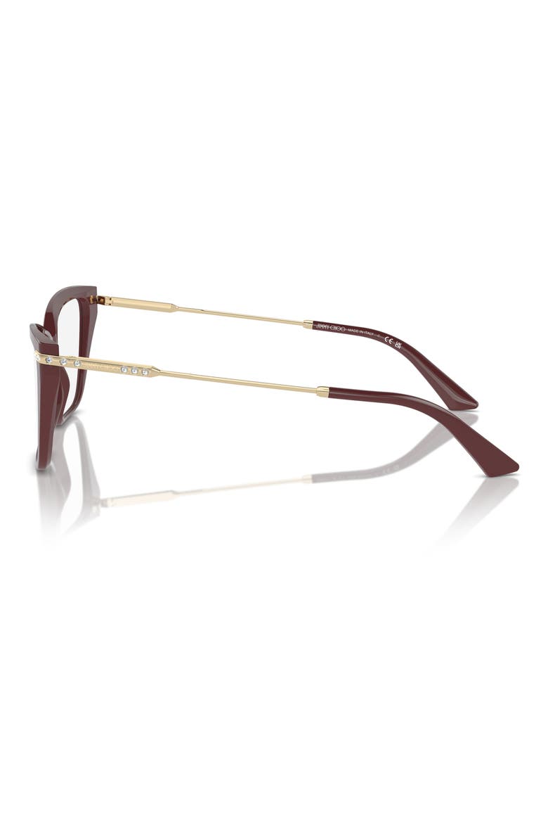 53mm Cat Eye Optical Glasses, Alternate, color, RED / DEMO LENS