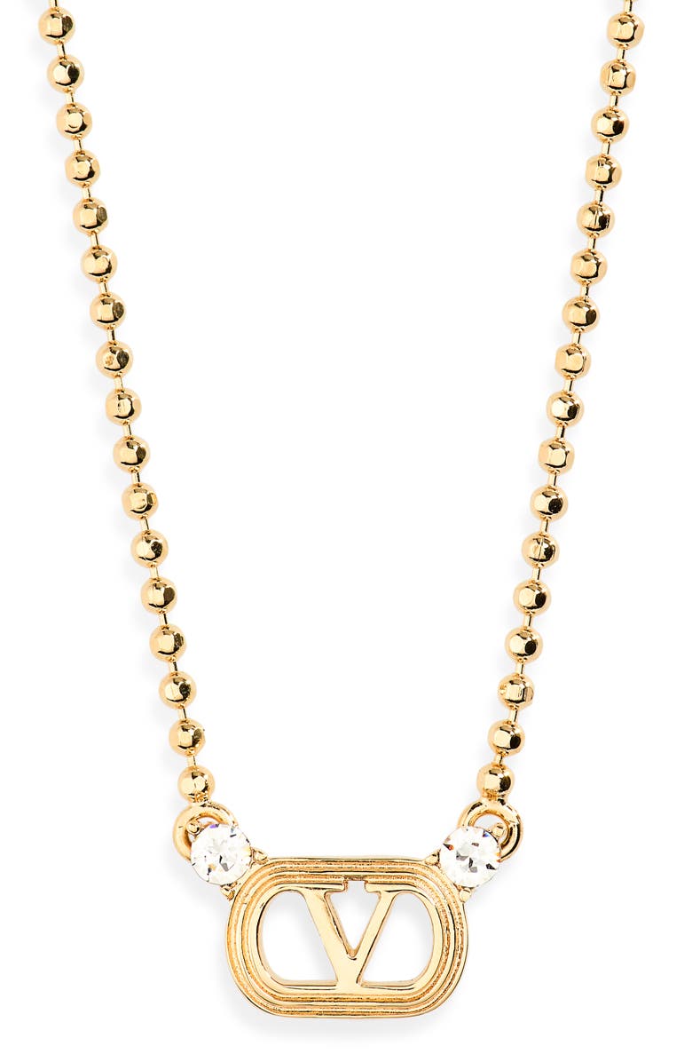 Valentino Garavani Ovalette Pendant Necklace, Main, color, Gold