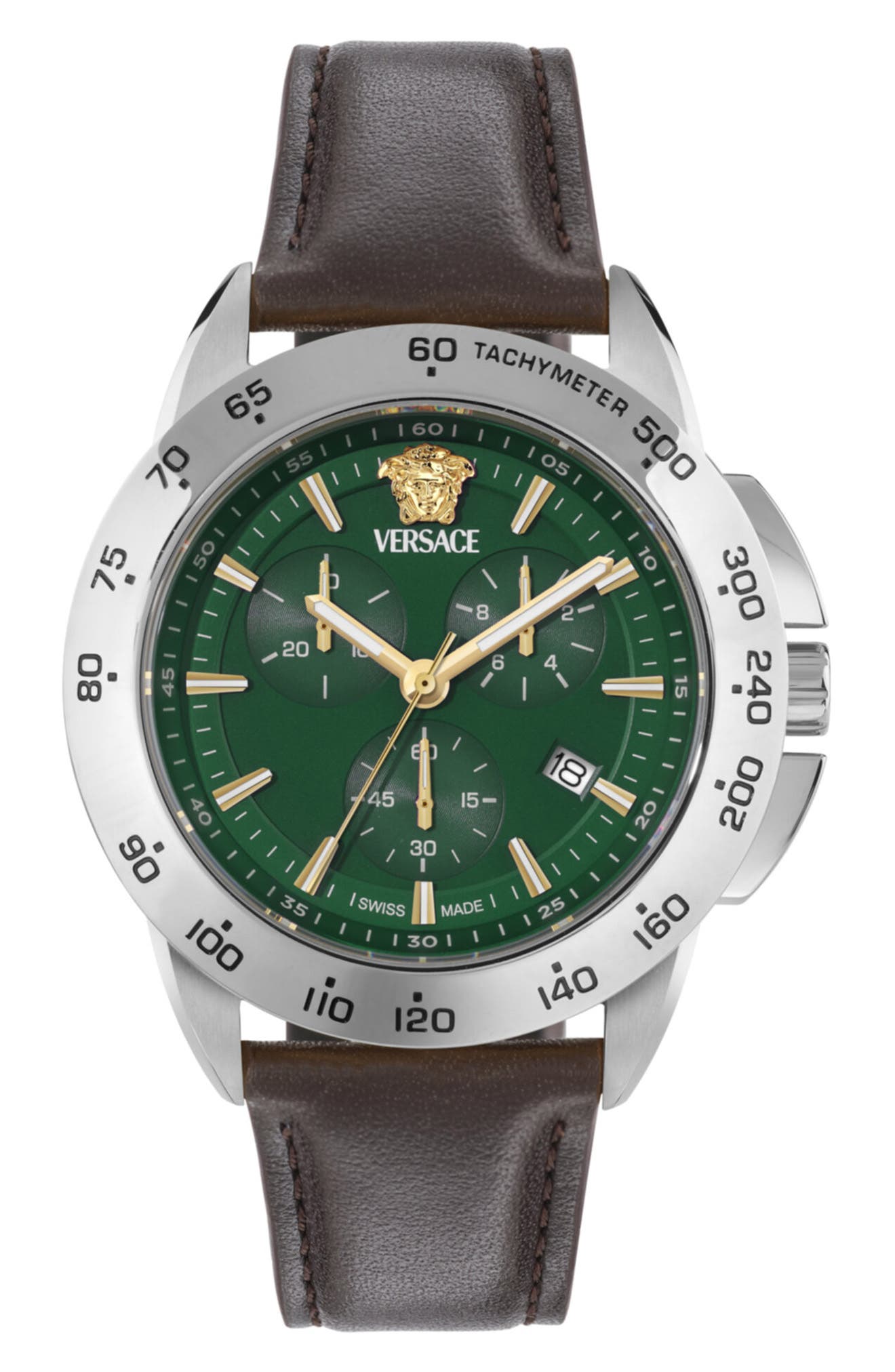 V-Sport Chrono Chronograph Leather Strap Watch, 44mm