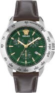Versace V-Sport Chrono Chronograph Leather Strap Watch, 44mm