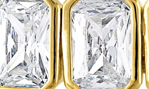 Fzn Bezel Emerald Cubic Zirconia Tennis Bracelet In Gold