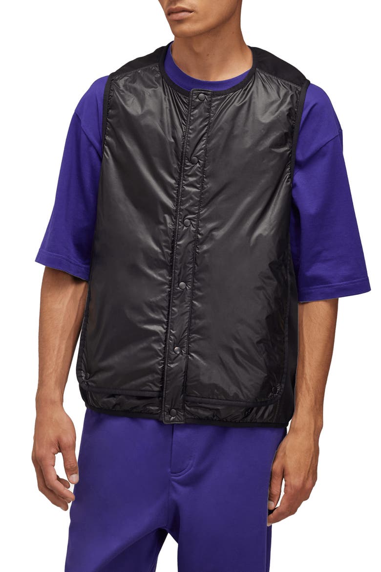Insulated Recycled Polyamide Ripstop Liner Vest, Main, color, BLACK