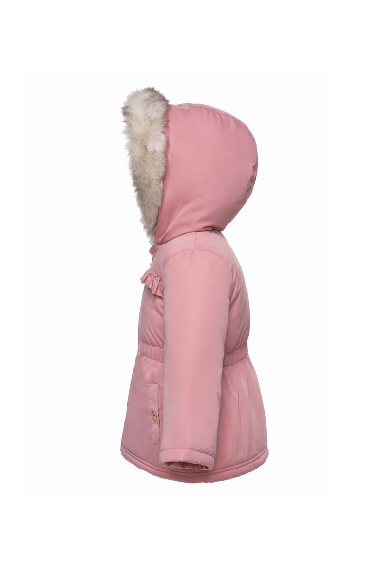 Borg Lining Puffer Coat, Alternate, color, Rose Pink
