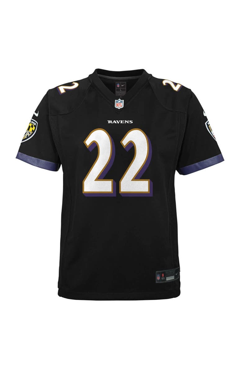 Nike Youth Nike Derrick Henry Black Baltimore Ravens Team Game Jersey, Alternate, color, Black