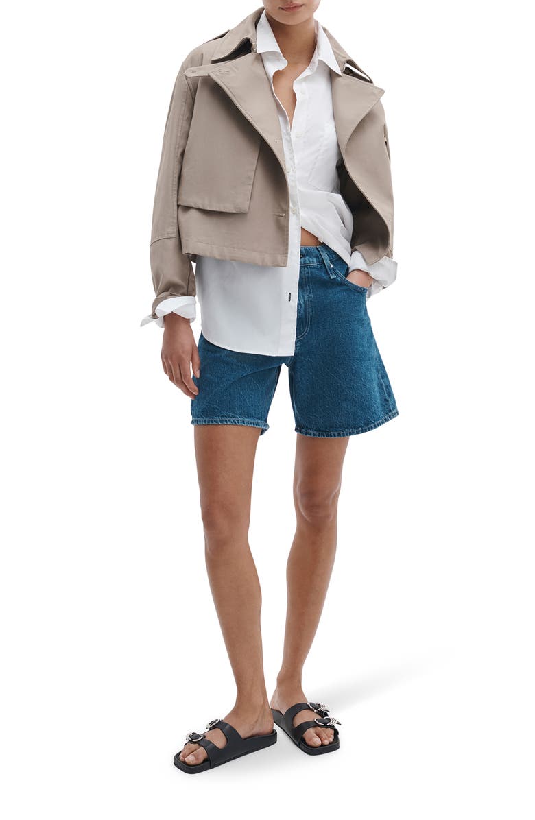 rag & bone Kaia High Waist Relaxed Fit Denim Shorts, Alternate, color, Cornflower