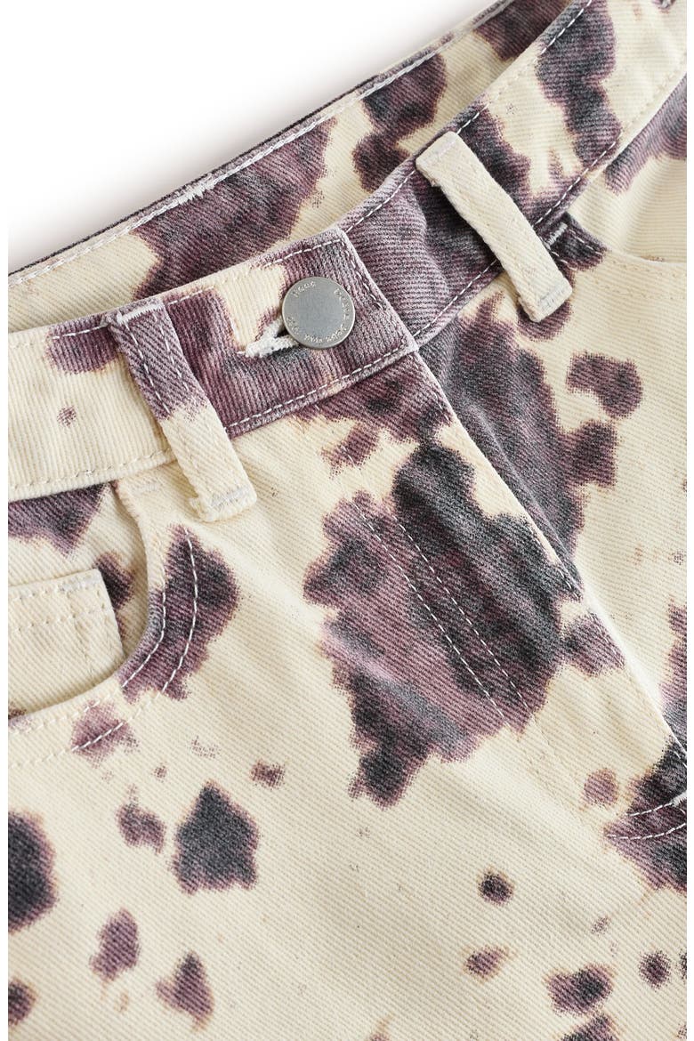 Kids' Cow Print Wide Leg Cotton Jeans, Alternate, color, MULTI