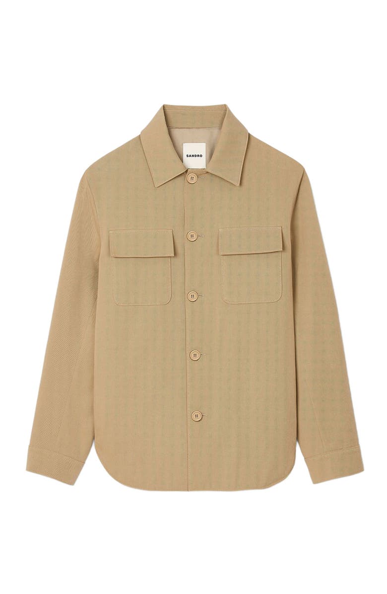 SANDRO Oversized shirt with pockets, Alternate, color, Sand.