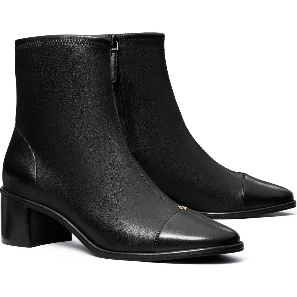 Tory Burch Cap Toe Bootie In Black