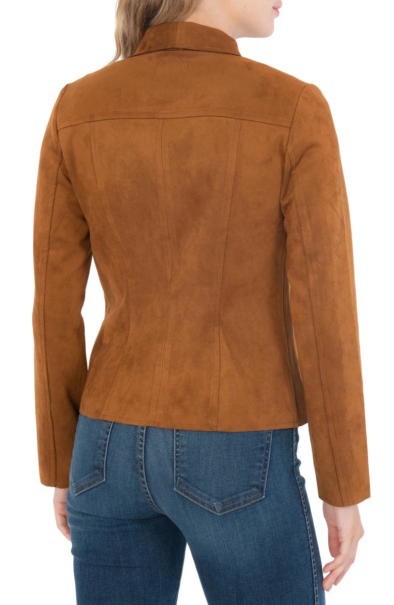 KUT from the Kloth Carina Faux Suede Drape Moto Jacket, Alternate, color,