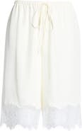 STAUD Verano Silk & Lace Shorts