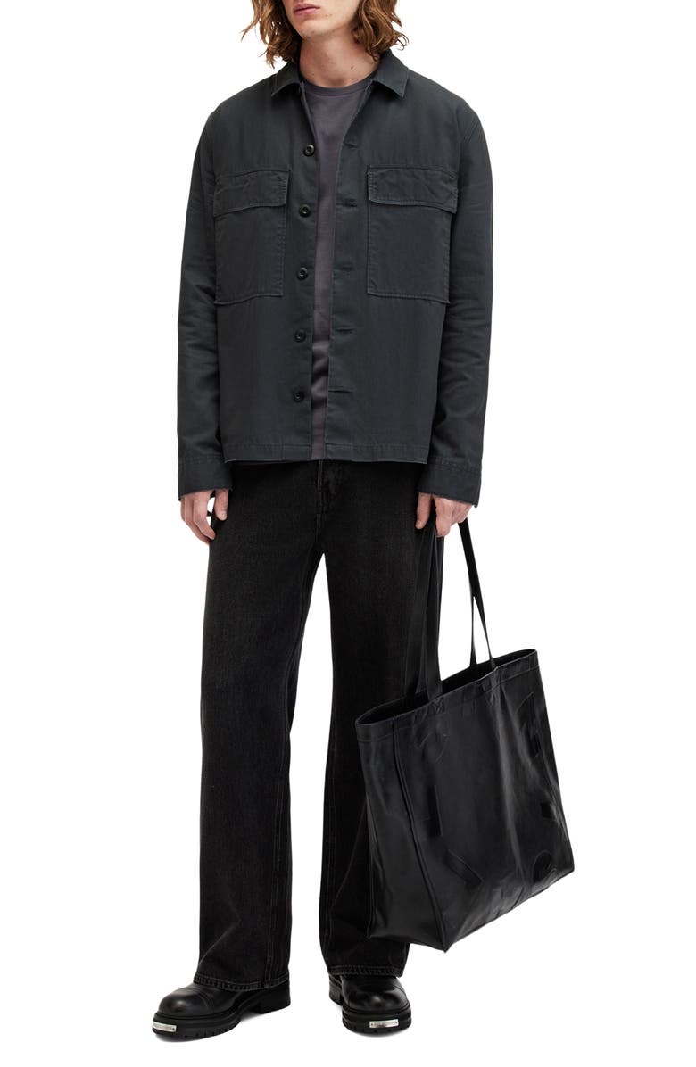 AllSaints Sanpha Button-Up Overshirt, Alternate, color, 