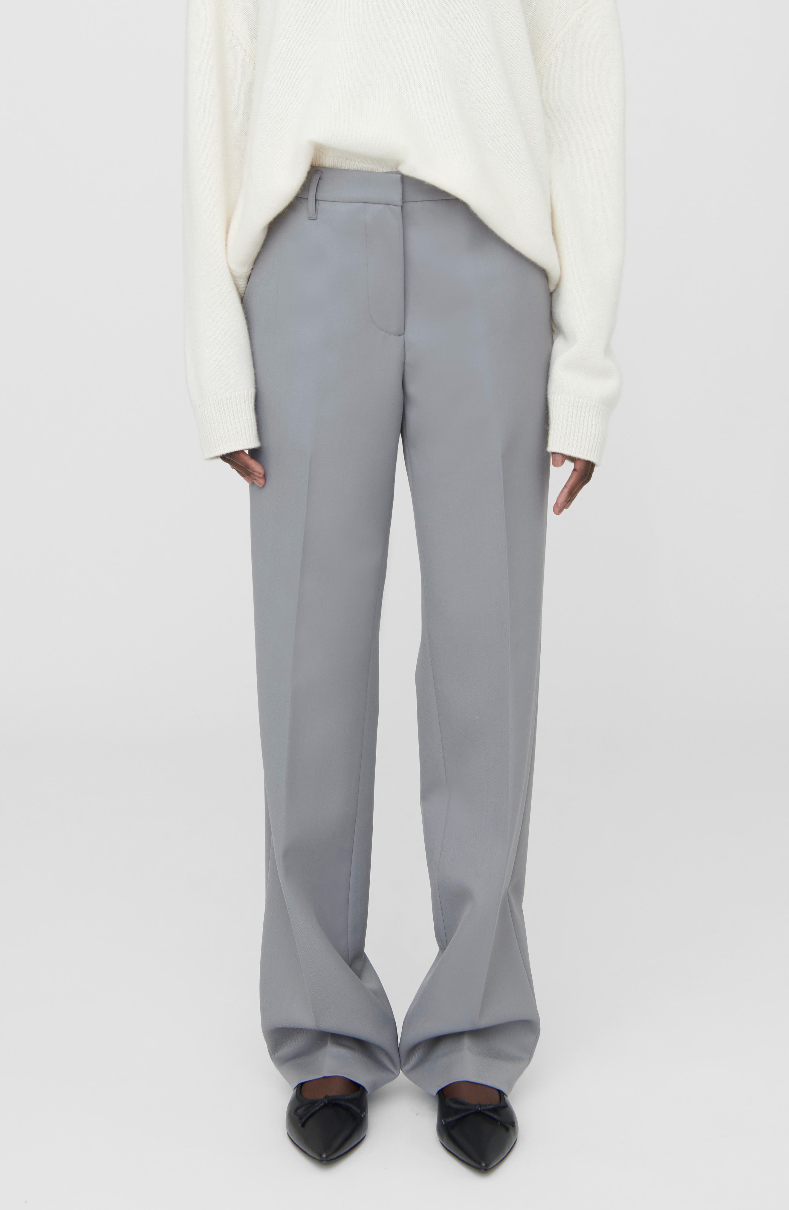 Classic Straight Leg Wool Pants