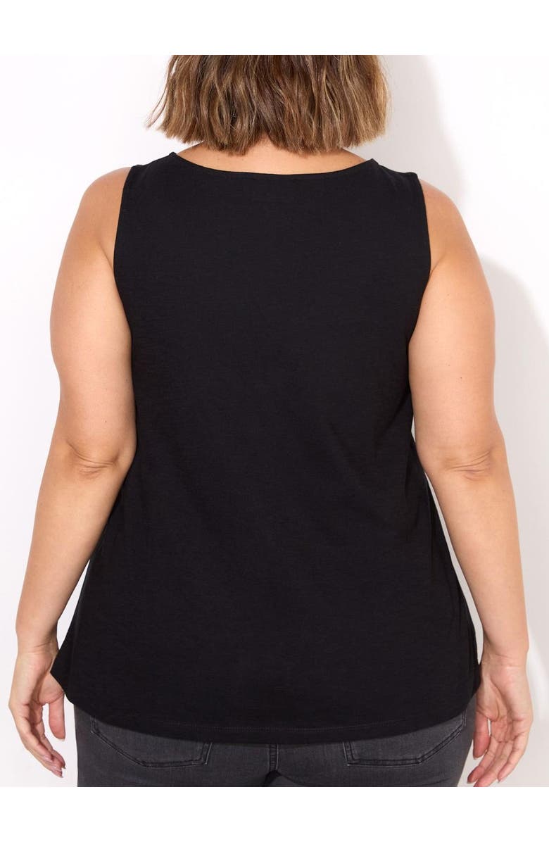 Live Unlimited Round Cotton Slub Neck Vest, Alternate, color, Black