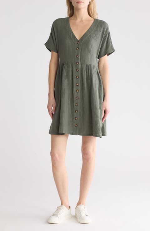 Lightspun Button Front Minidress