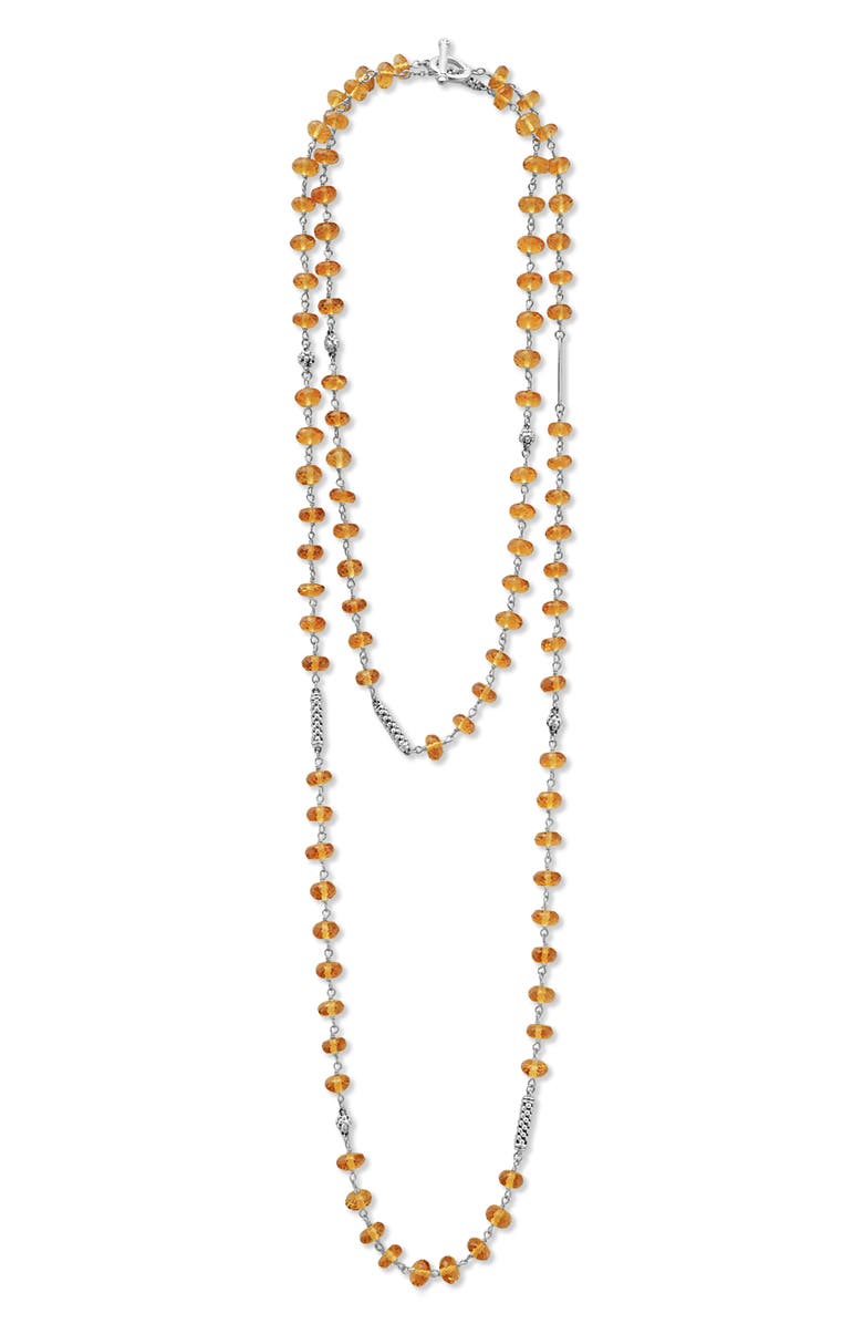 LAGOS Caviar Icon Citrine Bead Dual Layer Necklace, Main, color, 