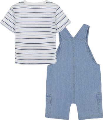 Stripe T-Shirt & Shortalls Set