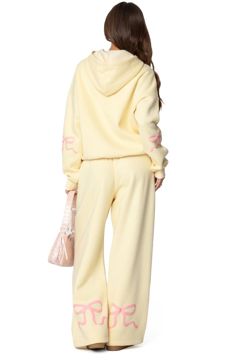 EDIKTED Bonney Bow Detail Sweatpants, Alternate, color, Yellow