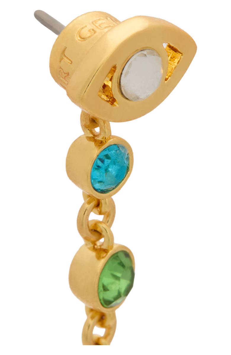 Kurt Geiger London Micro Evil Eye Linear Drop Earrings, Alternate, color, Gold/ Multi