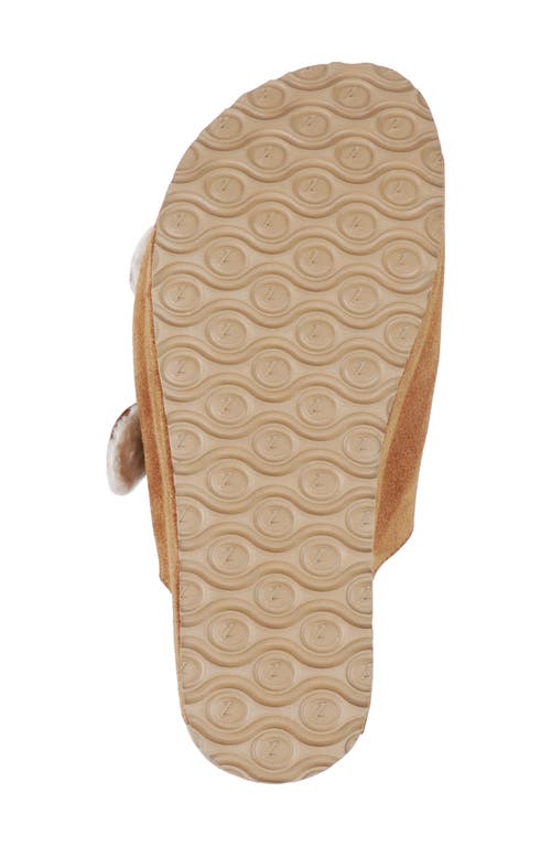 Zigi Faux Shearling Platform Sandal In Brown