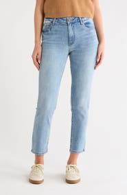 KUT from the Kloth Katy High Waist Ankle Straight Leg Jeans