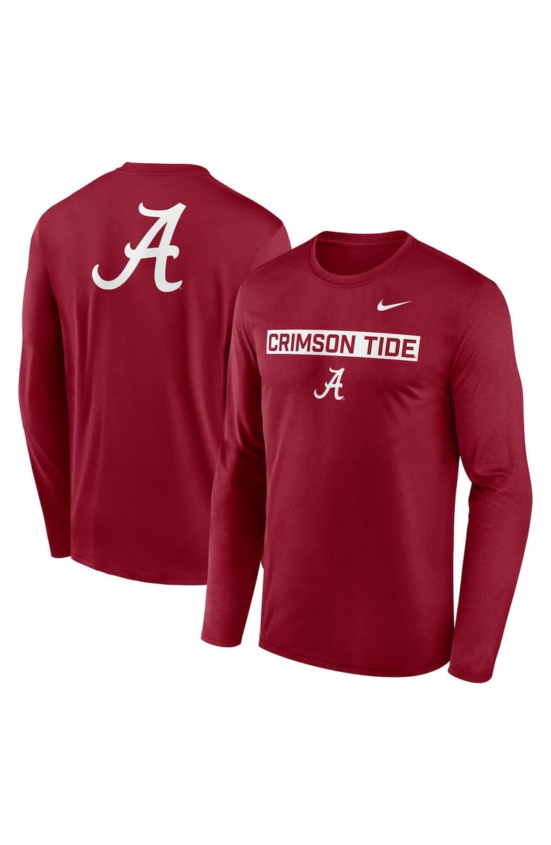 Nike Men's Nike Crimson Alabama Crimson Tide Primetime Campus 2-Hit Legend Dri-FIT Long Sleeve T-Shirt, Alternate, color, Crimson