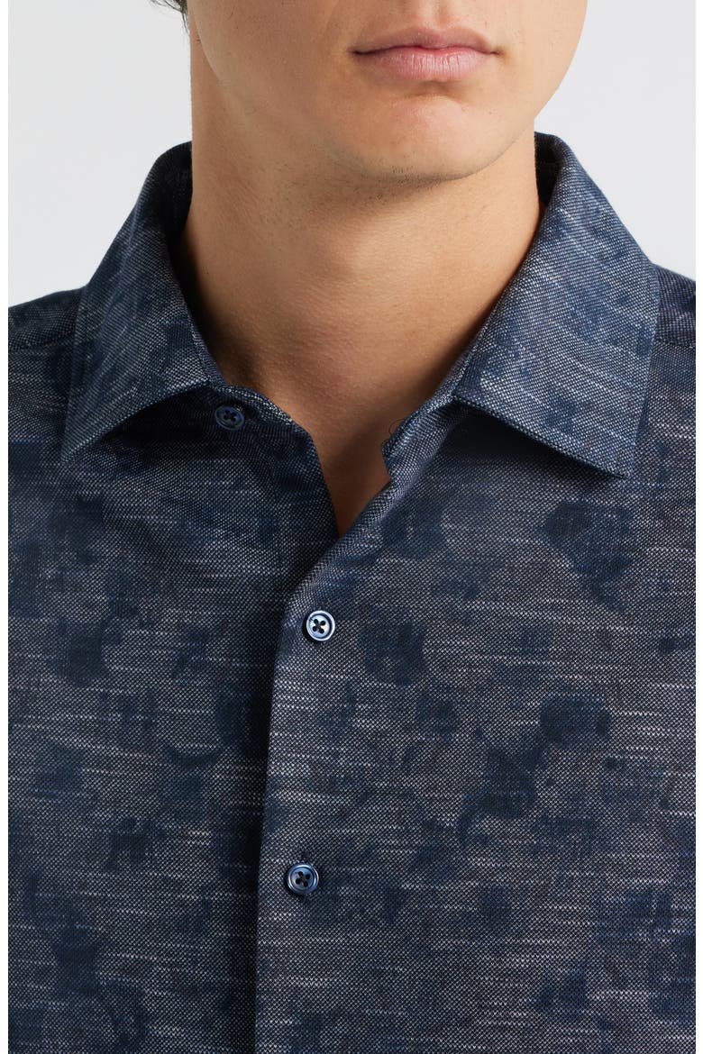 Zander Knit Button-Up Shirt, Alternate, color, NAVY