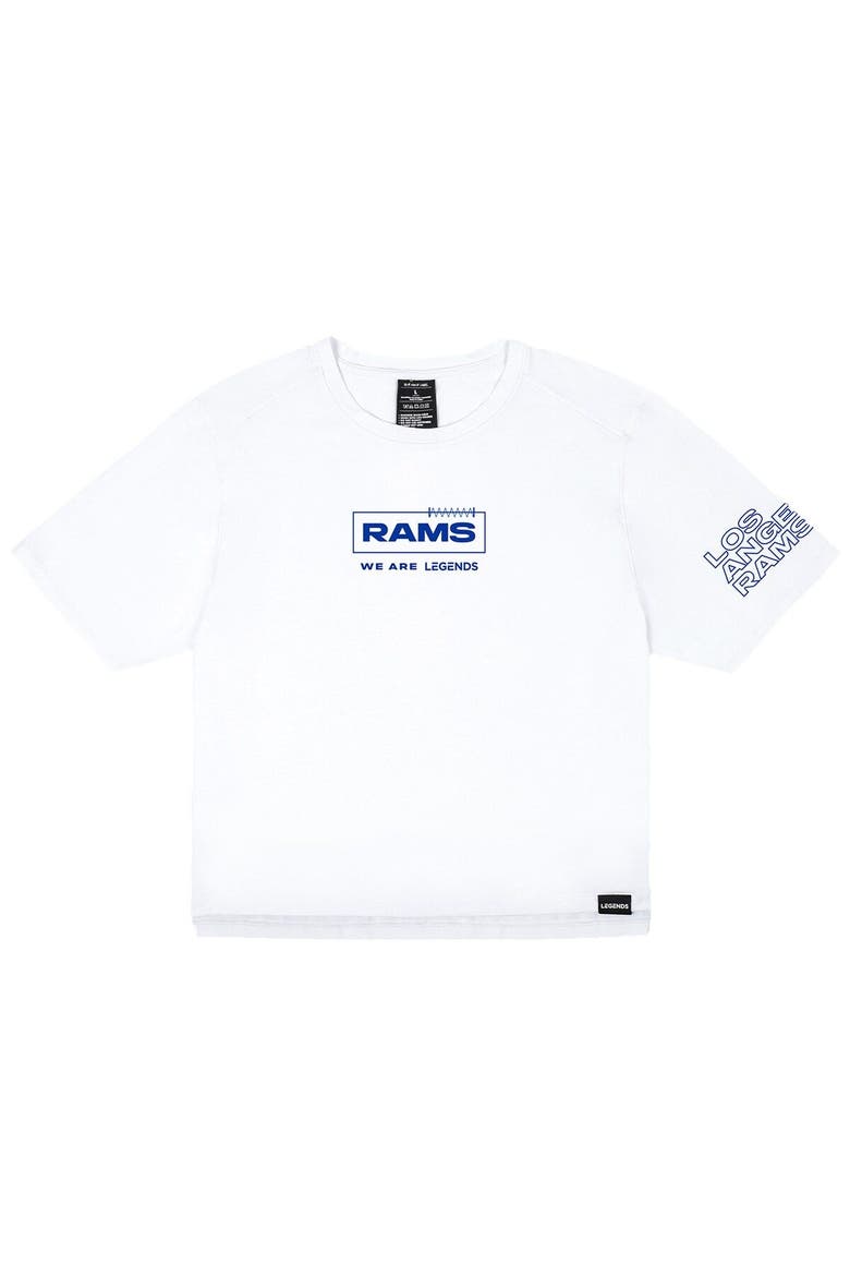 Women's LEGENDS White Los Angeles Rams Aviation Crop T-Shirt, Main, color, White