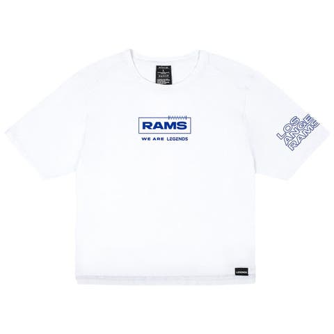 Women's LEGENDS White Los Angeles Rams Aviation Crop T-Shirt