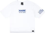 Legends Merchandise Women's LEGENDS White Los Angeles Rams Aviation Crop T-Shirt