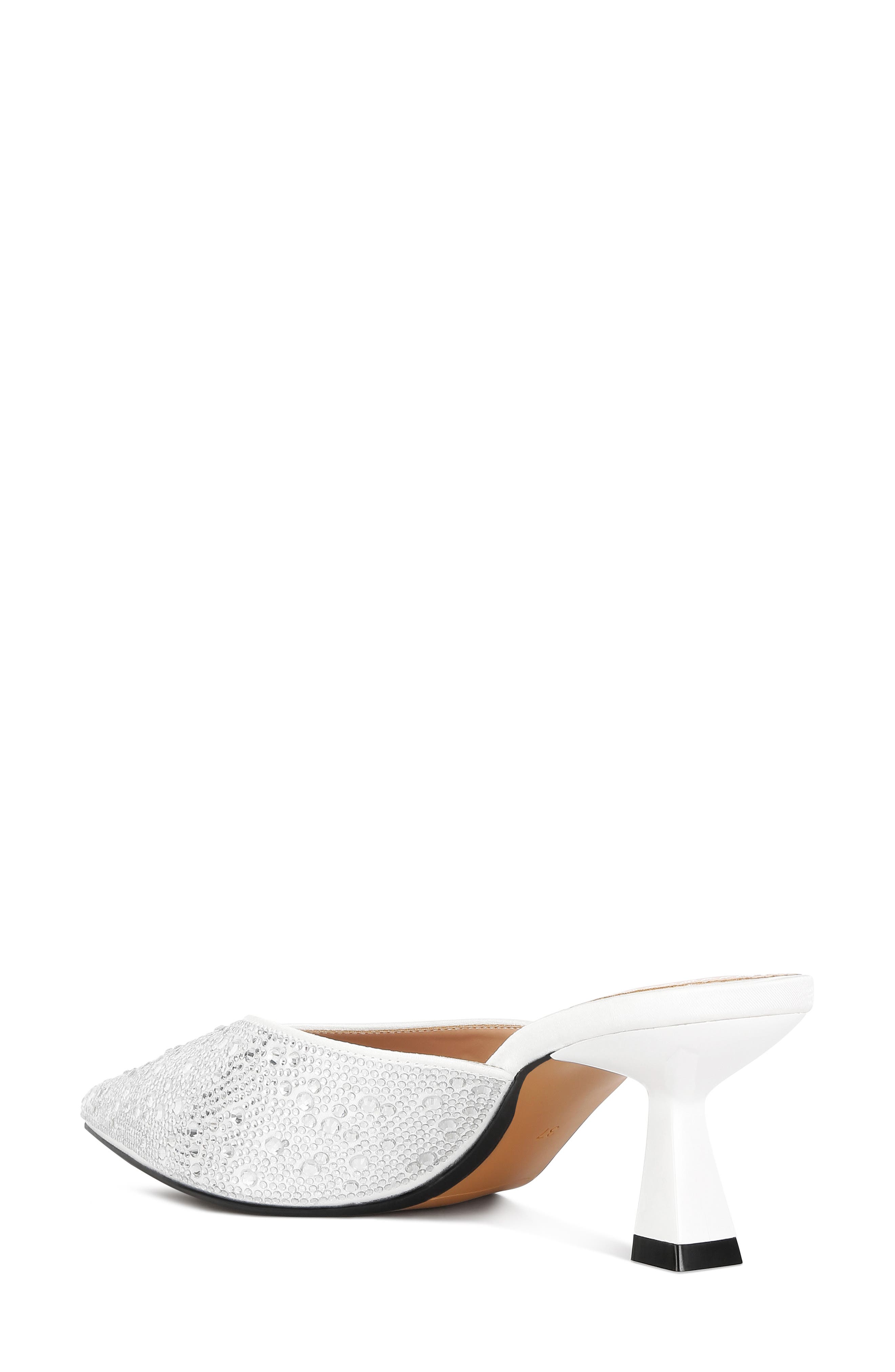 LONDON RAG Aldora Rhinestone Kitten Heel Mule, Alternate, color, White