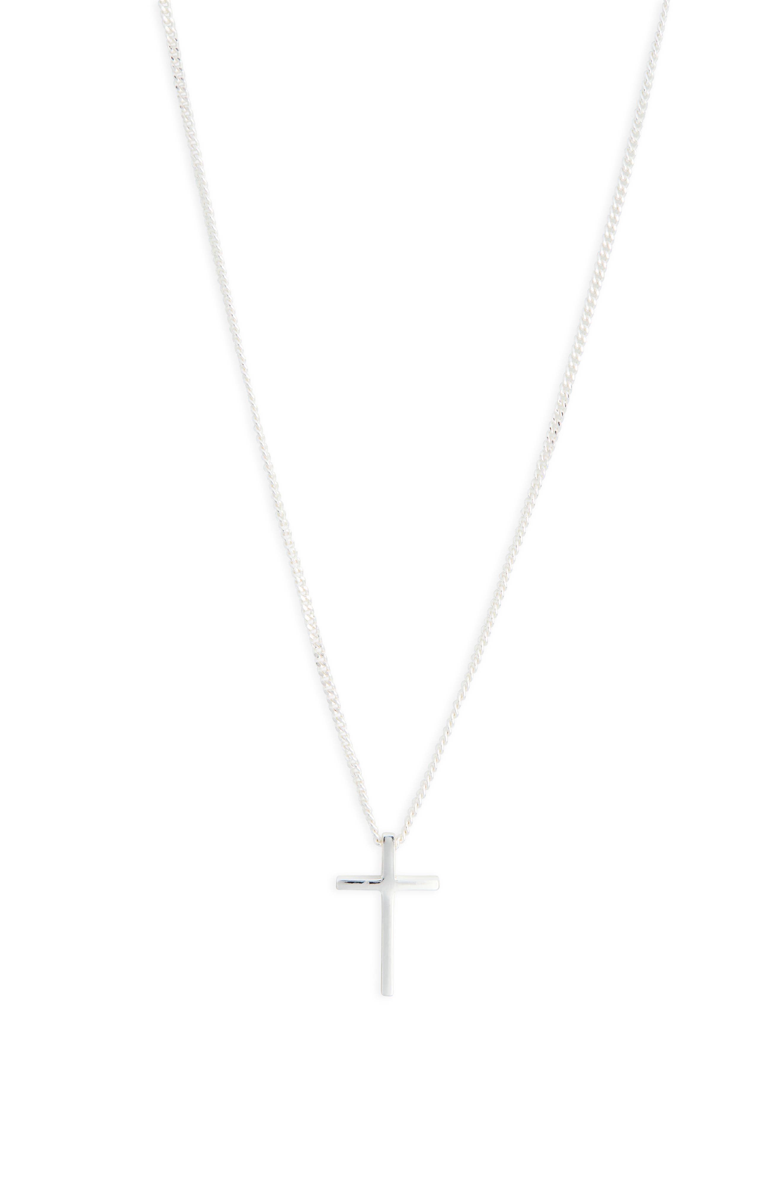 Argento Vivo Sterling Silver Sterling Silver Cross Pendant Necklace