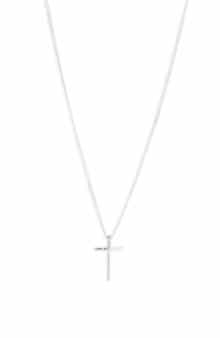 Argento Vivo Sterling Silver Sterling Silver Cross Pendant Necklace