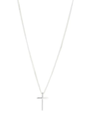 Argento Vivo Sterling Silver Sterling Silver Cross Pendant Necklace In Metallic