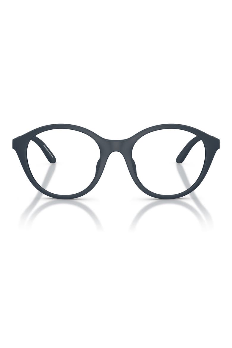 Kids' 48mm Round Optical Glasses, Main, color, MATTE BLUE / CLEAR