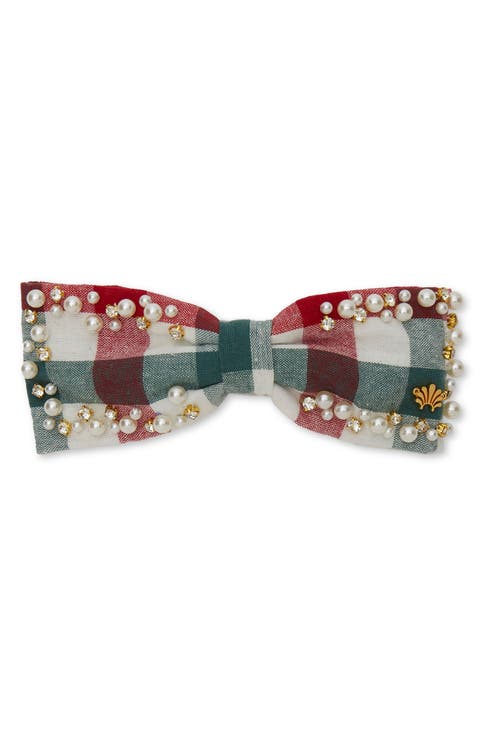 Ella Imitation Pearl Sprinkle Embellished Bow Barette