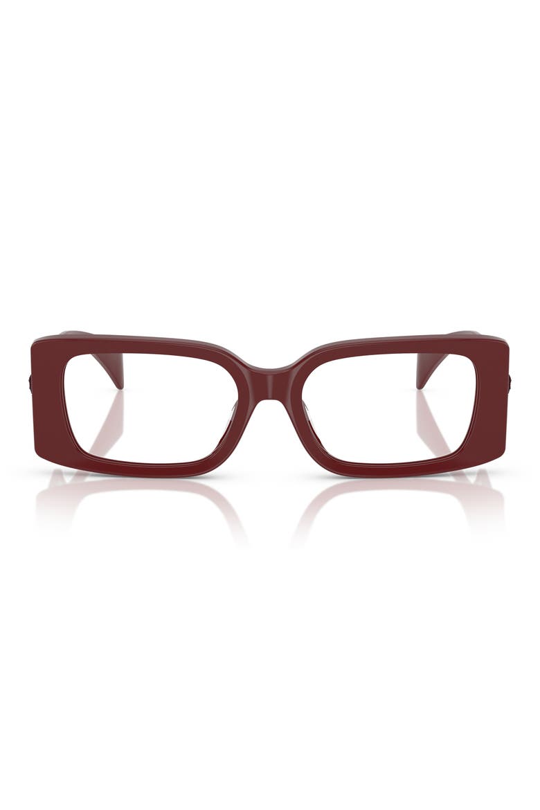51mm Rectangular Optical Glasses, Main, color, BORDEAUX