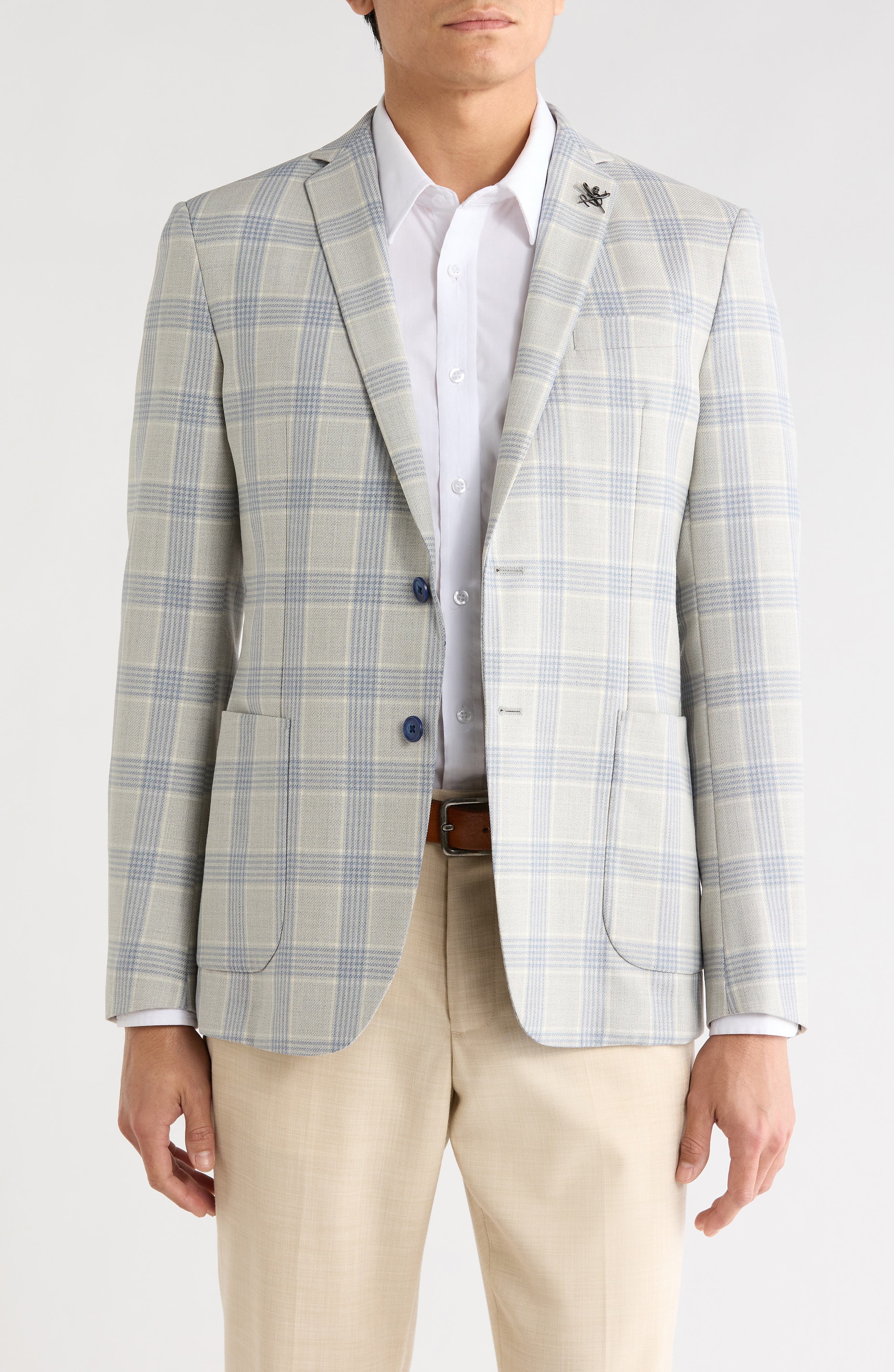 John Varvatos Star USA Plaid Two-Button Sport Coat