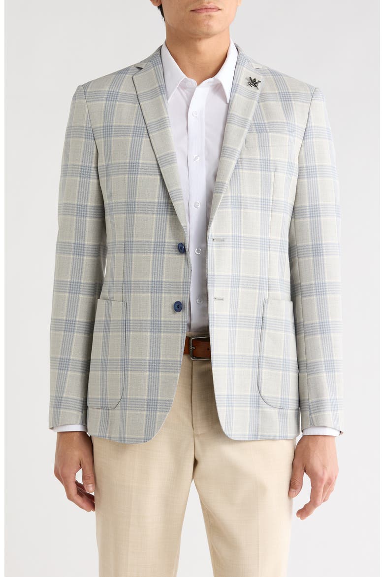 Plaid Two-Button Sport Coat, Main, color, TAN