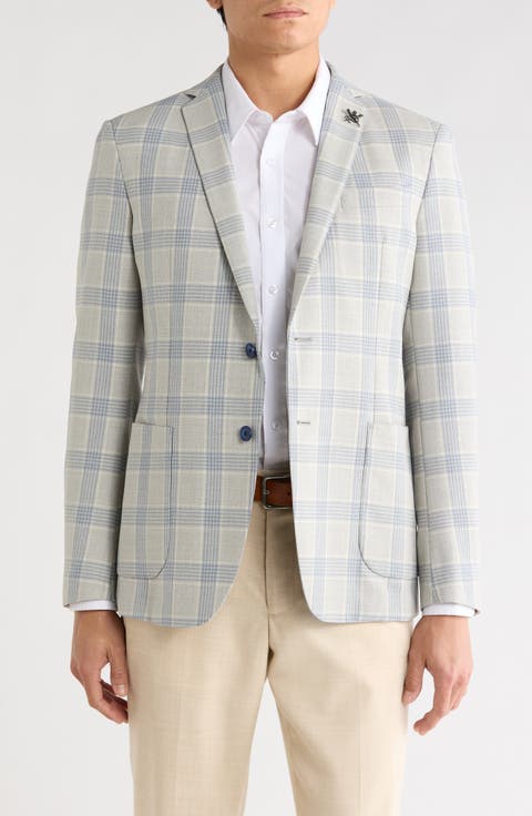 Plaid Two-Button Sport Coat