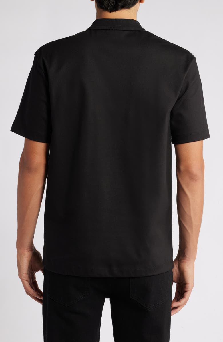 HUGO Deabono Solid Black Cotton Polo, Alternate, color, Black