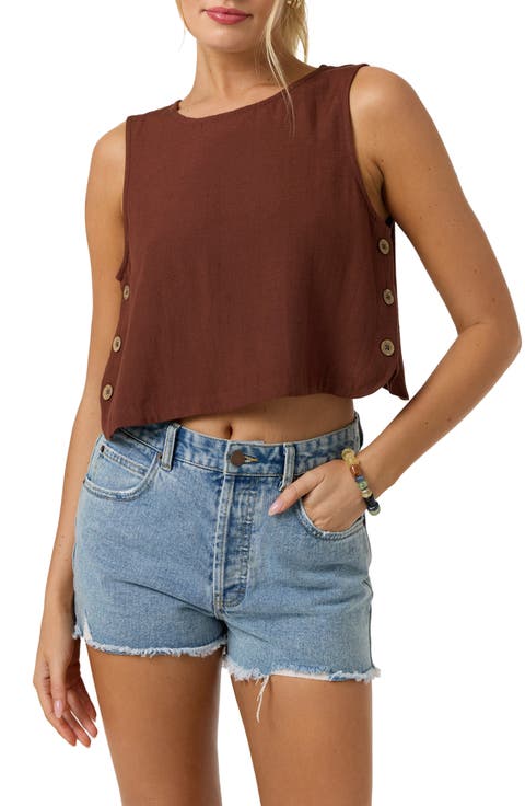 Sanders Side Button Crop Tank