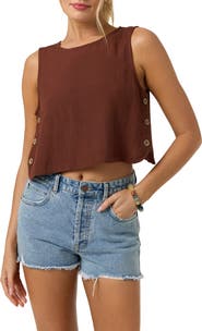 O'Neill Sanders Side Button Crop Tank
