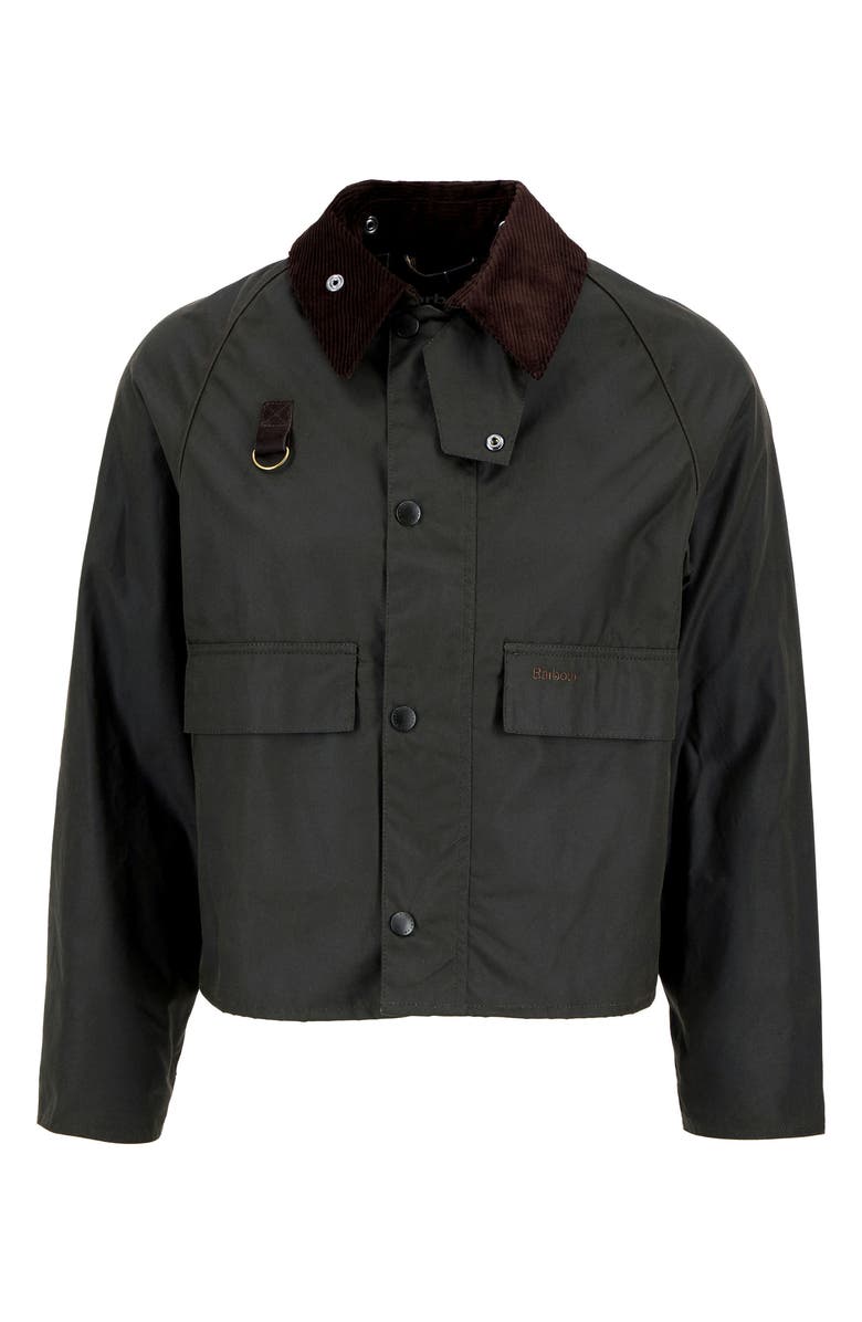 Barbour Spey Waxed Cotton Jacket, Alternate, color, Olive