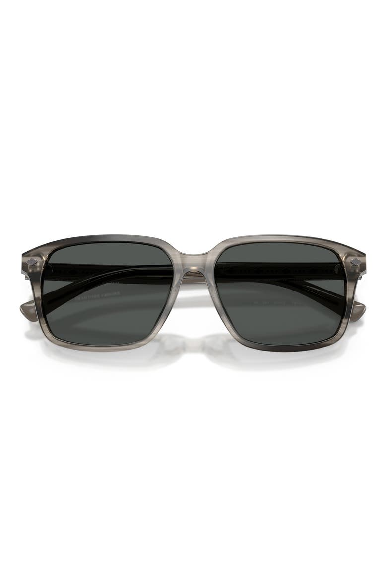 57mm Rectangular Sunglasses, Alternate, color, GREY / SOLID DARK GREY