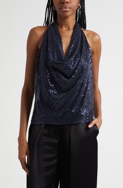 Alice Sequin Halter Top