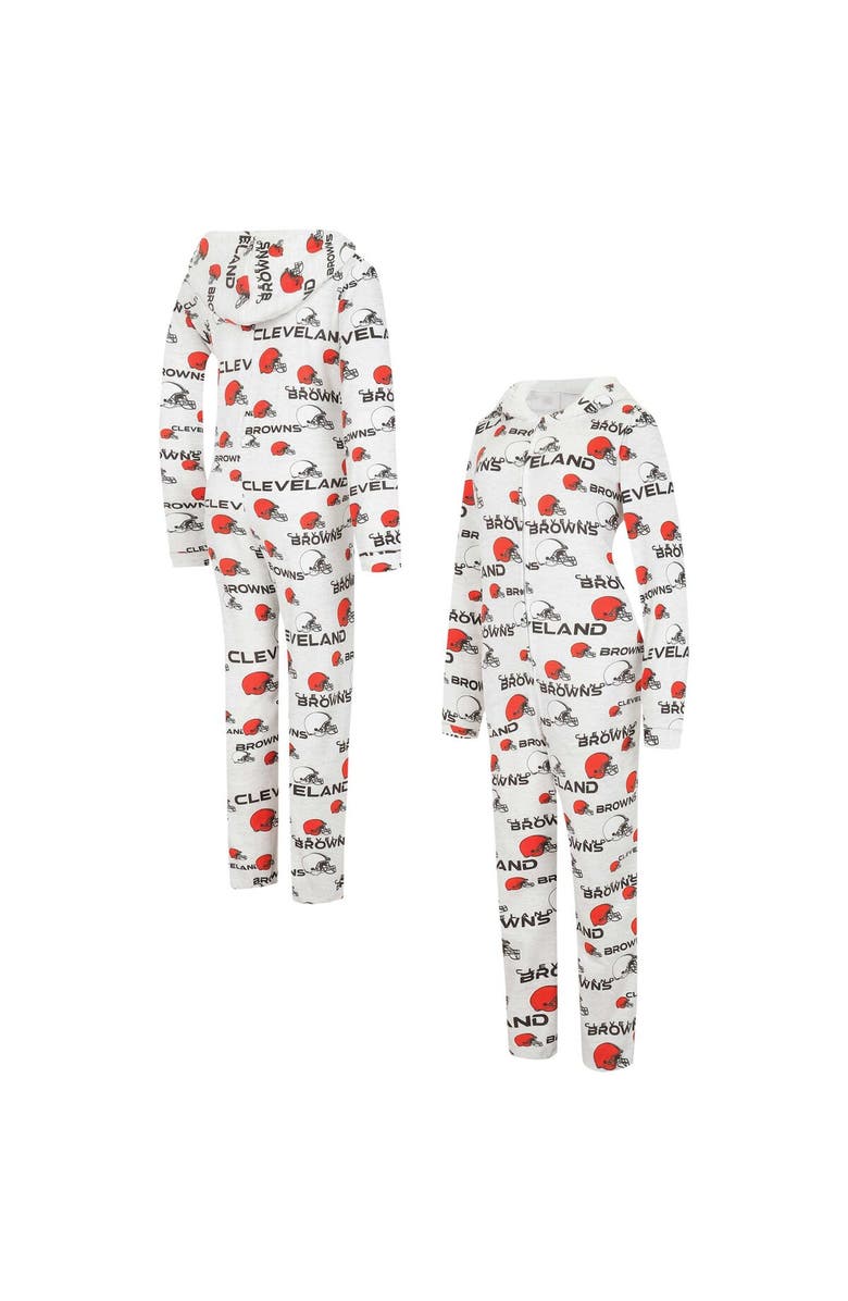 CONCEPTS SPORT Women's Concepts Sport  Cream Cleveland Browns Docket Hoodie Full-Zip Union Suit, Main, color, Cream